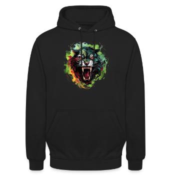 Schattenläufer und Kraftprotz - Unisex Hoodie - Schwarz - Vorne - Alina (178cm) & Michal (187cm)