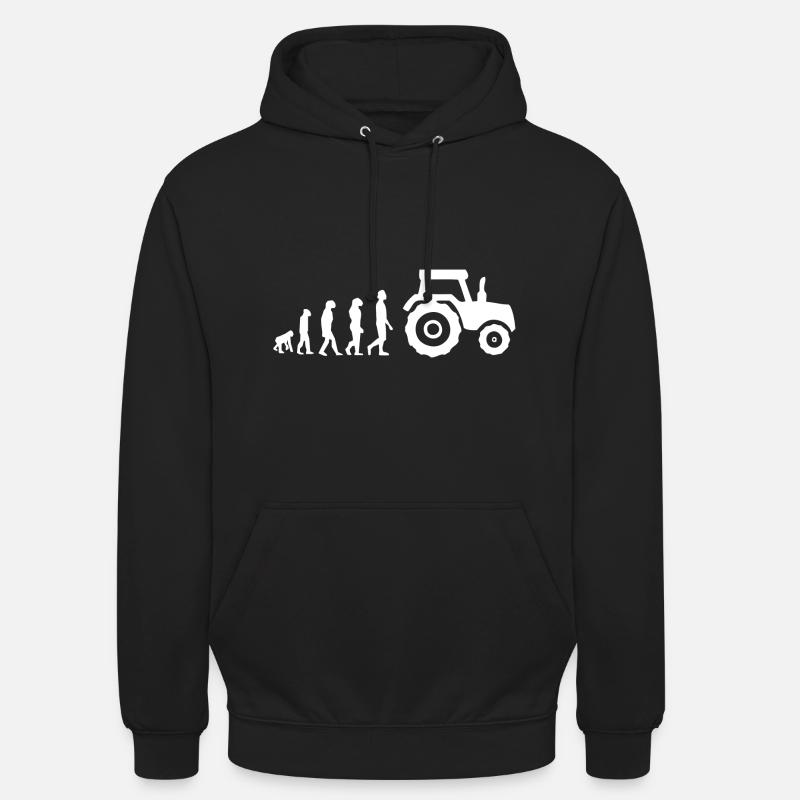 Tracteur évolution - Sweat-shirt à capuche unisexe - noir