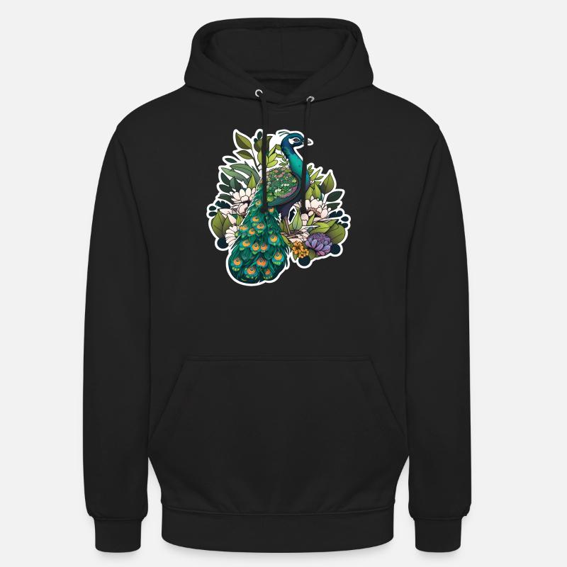 Beau paon - Sweat-shirt à capuche unisexe - noir