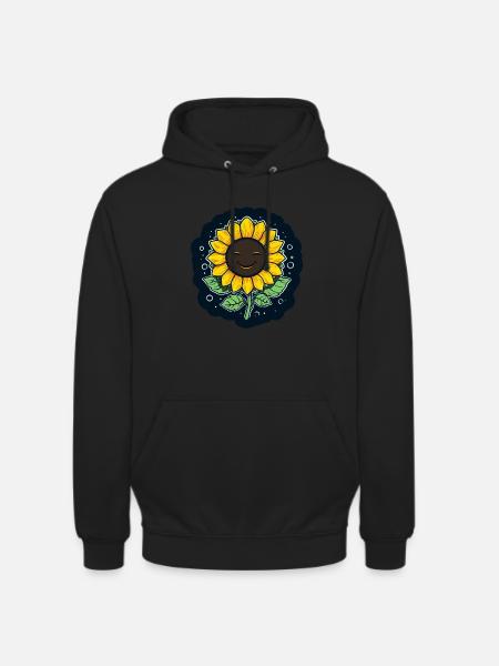 Sunflower Laughing Cheerful - Unisex Hoodie - black