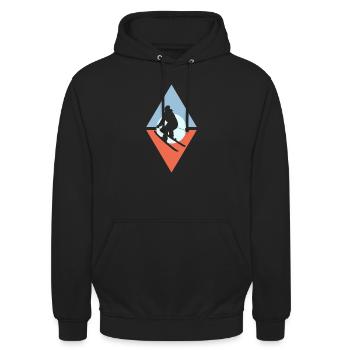 Ski Skieur Ski - Sweat-shirt à capuche unisexe - noir - Devant - Alina (178cm) & Michal (187cm)