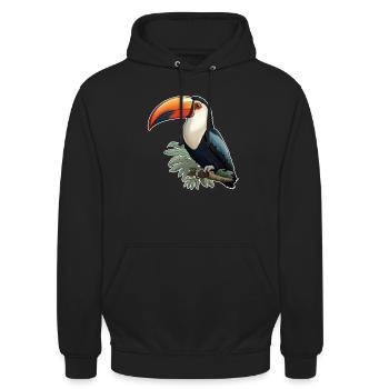 Tukan exotisch Vogel - Unisex Hoodie - Schwarz - Vorne - Alina (178cm) & Michal (187cm)