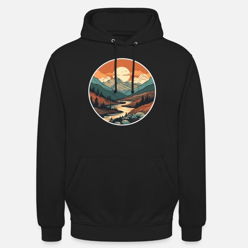 Nature Randonnée Paysage - Sweat-shirt à capuche unisexe - noir