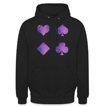 Spielkarten - Unisex Hoodie - Schwarz - Vorne - Alina (178cm) & Michal (187cm)