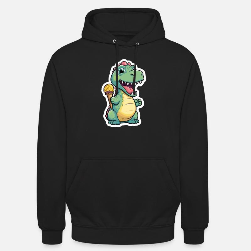 Dino eats cream - Unisex Hoodie - black