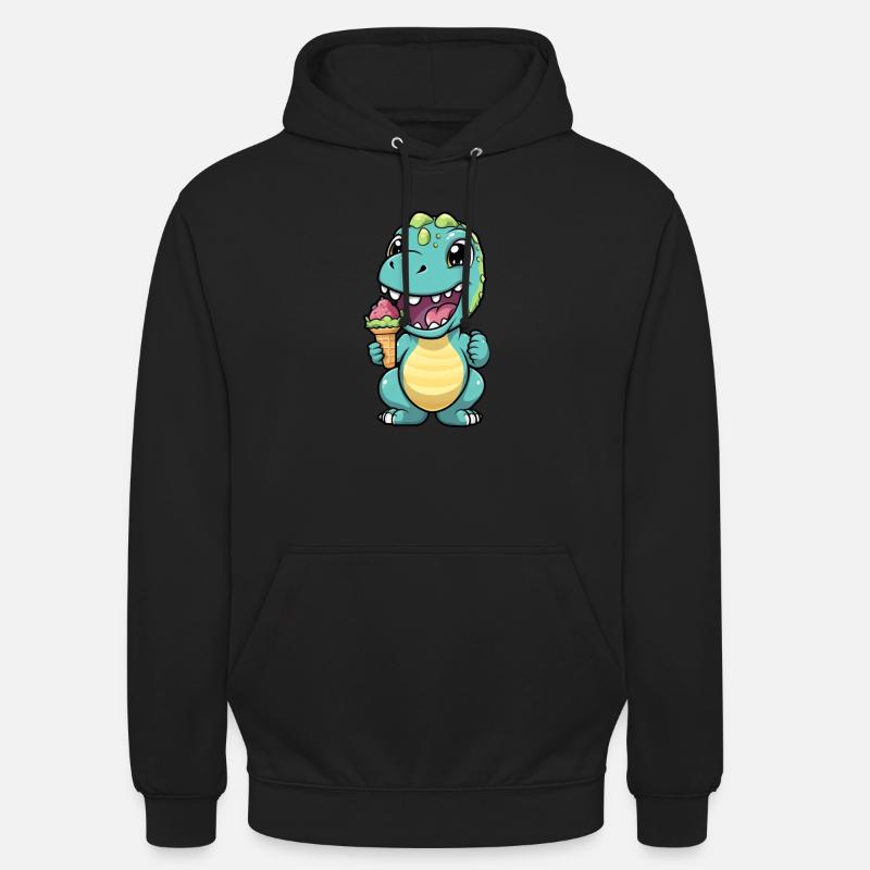 Dino isst Eis - Unisex Hoodie - Schwarz