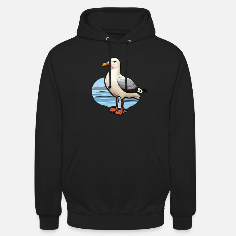 Möwe Seevogel - Unisex Hoodie - Schwarz