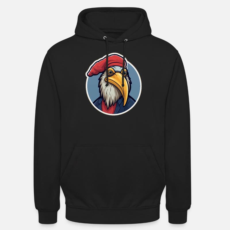 Aigle avec chapeau - Sweat-shirt à capuche unisexe - noir