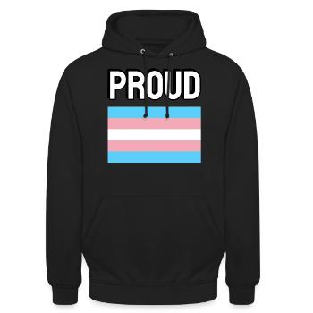 Trans Pride Transpride Flagge Stolz - Unisex Hoodie - Schwarz - Vorne - Alina (178cm) & Michal (187cm)