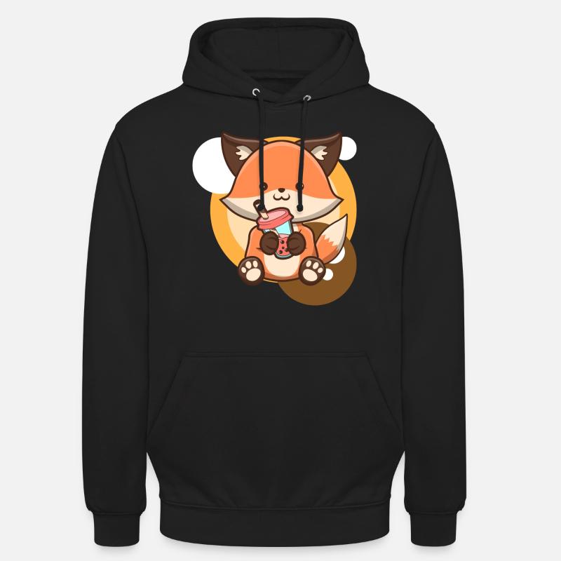 Fuchs und Bubble Tea - Unisex Hoodie - Schwarz