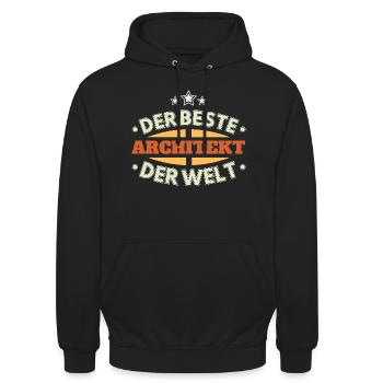 Der Beste Architekt der Welt - Unisex Hoodie - Schwarz - Vorne - Alina (178cm) & Michal (187cm)