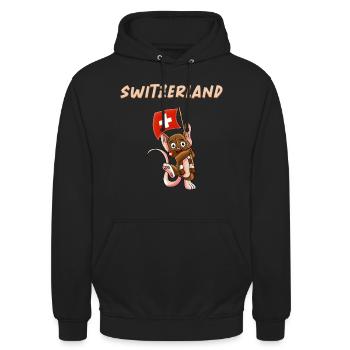 Schweizer Fans / Schweiz Maus - Unisex Hoodie - Schwarz - Vorne - Alina (178cm) & Michal (187cm)
