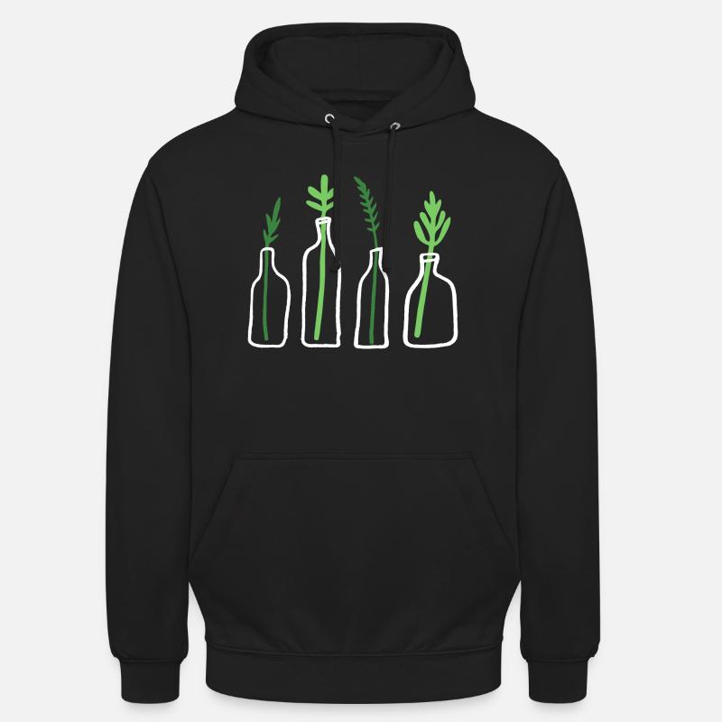 Plante graphique en bouteille - Sweat-shirt à capuche unisexe - noir