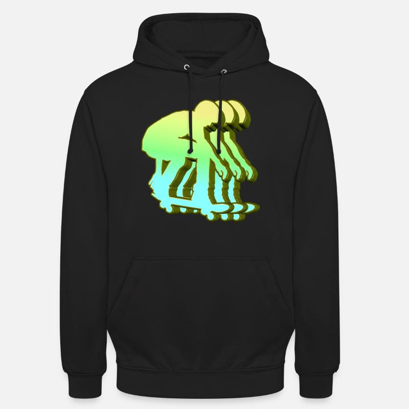 Skateboarder 3D - Sweat-shirt à capuche unisexe - noir