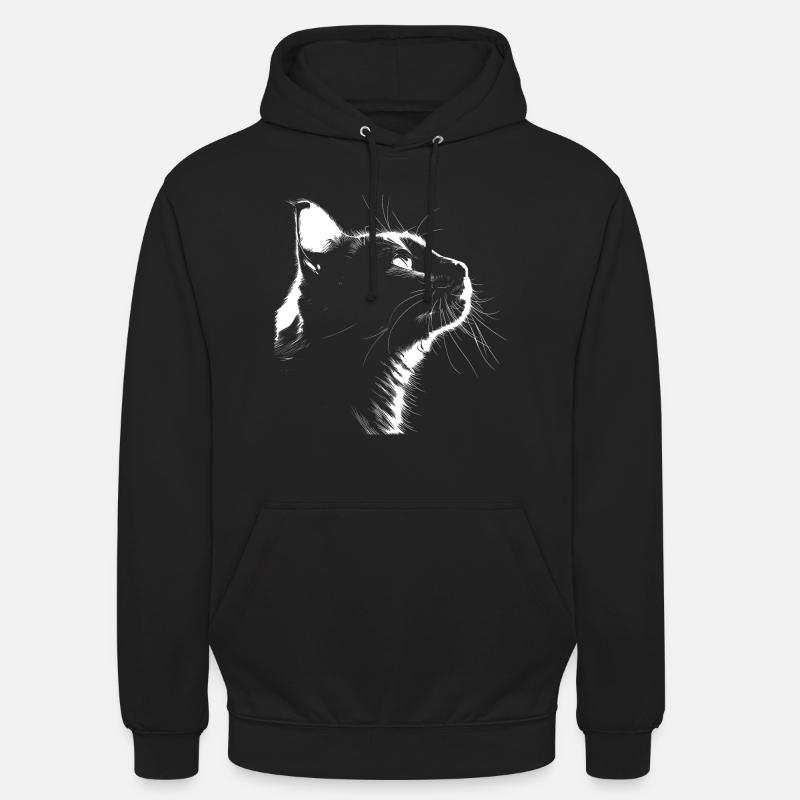 Silhouette Chat - Sweat-shirt à capuche unisexe - noir