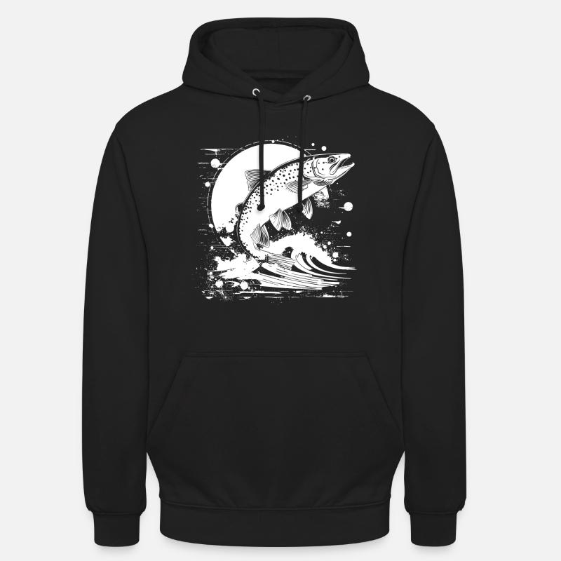 Fischerei Grafik - Unisex Hoodie - Schwarz