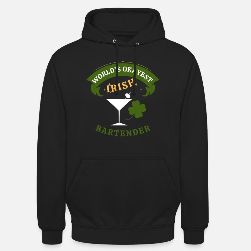 Irish Bartender - the okayest Irish Bartender - Unisex Hoodie - black