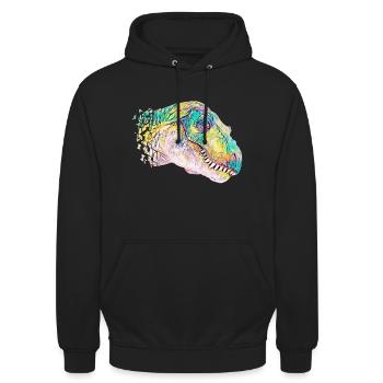 T-Rex - Sweat-shirt à capuche unisexe - noir - Devant - Alina (178cm) & Michal (187cm)
