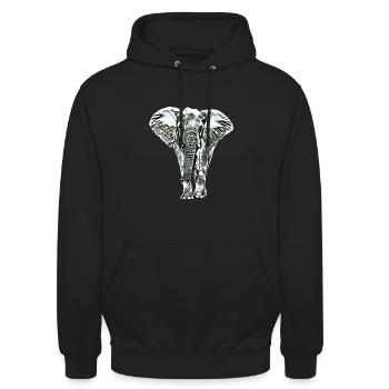 elephant - Unisex Hoodie - black - Front - Alina (178cm) & Michal (187cm)