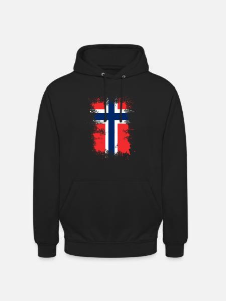 Norway flag art - Unisex Hoodie - black