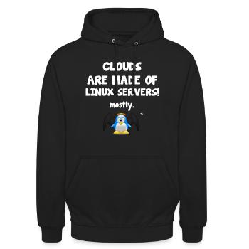 Linux Server drôle avec les manchots - Sweat-shirt à capuche unisexe - noir - Devant - Alina (178cm) & Michal (187cm)