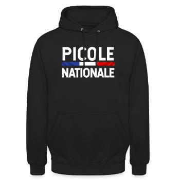 Idée cadeau Apéro Picole Nationale - Sweat-shirt à capuche unisexe - noir - Devant - Alina (178cm) & Michal (187cm)