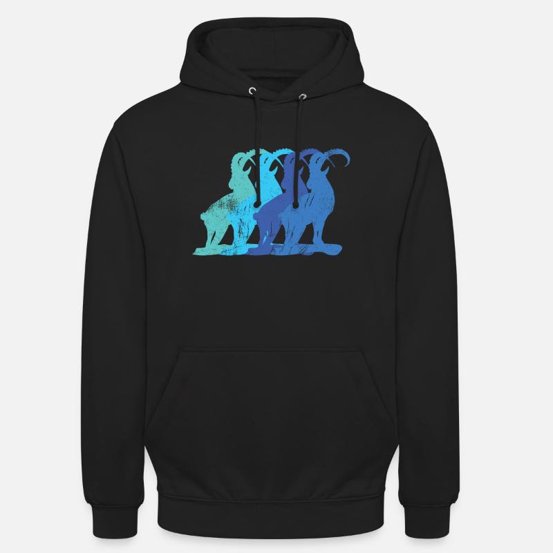 Steinbock Schatten scratched - Unisex Hoodie - Schwarz