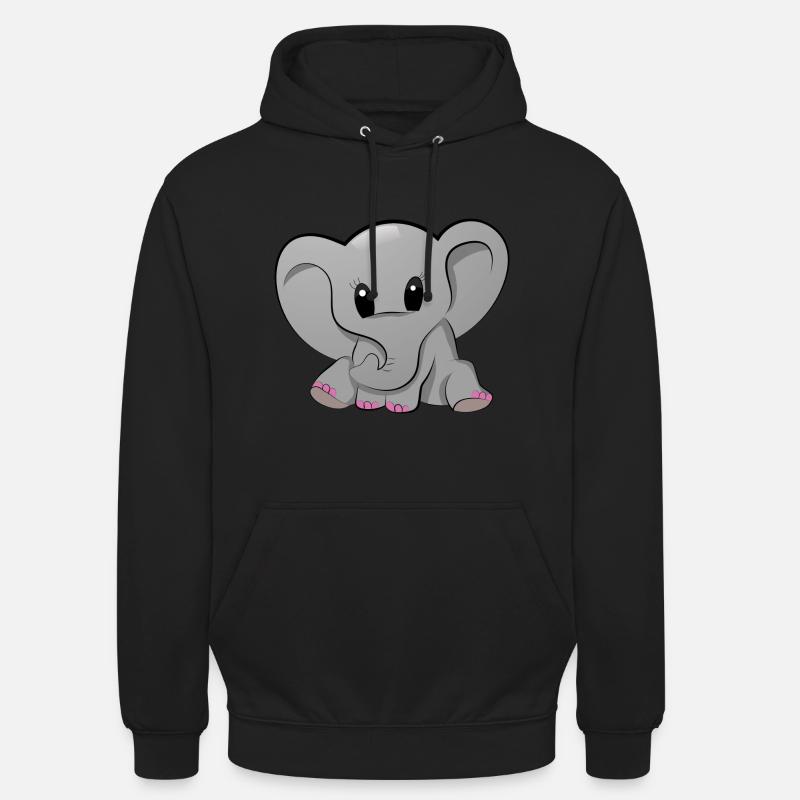 Éléphant bébé éléphant bébé - Sweat-shirt à capuche unisexe - noir