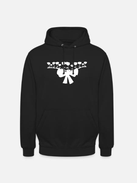 loop line flowers line - Unisex Hoodie - black