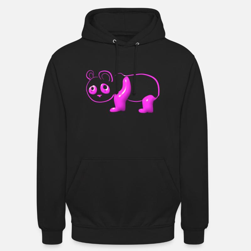 pinker Panda Symbol Tier Bär - Unisex Hoodie - Schwarz