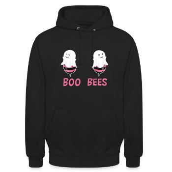 Boobees Bienen Gespenster Halloween Geschenk Damen - Unisex Hoodie - Schwarz - Vorne - Alina (178cm) & Michal (187cm)