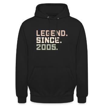 Les légendes sont nées en 2005 Idées cadeaux 2005 - Sweat-shirt à capuche unisexe - noir - Devant - Alina (178cm) & Michal (187cm)