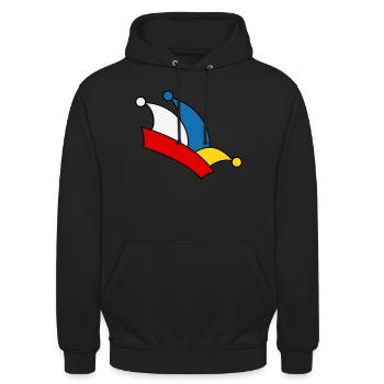 Narrenkappe Mainz - Unisex Hoodie - Schwarz - Vorne - Alina (178cm) & Michal (187cm)