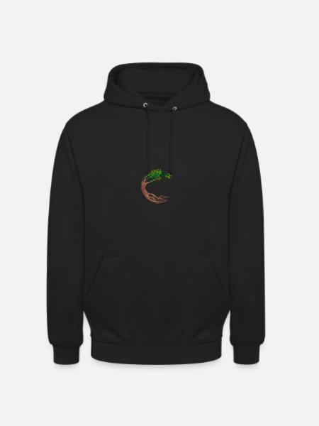 Runder Baum Kreisförmiger Weltenbaum - Unisex Hoodie - Schwarz