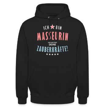 Masseurin Beruf - Geschenk - Unisex Hoodie - Schwarz - Vorne - Alina (178cm) & Michal (187cm)