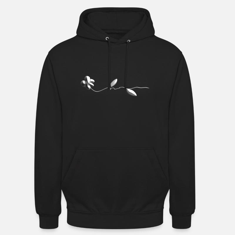 rosier à fleurs grises - Sweat-shirt à capuche unisexe - noir