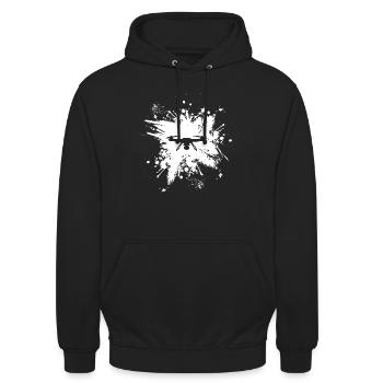 Drohne - Unisex Hoodie - Schwarz - Vorne - Alina (178cm) & Michal (187cm)