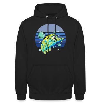 Tardigrade Blue Retro - Unisex Hoodie - black - Front - Alina (178cm) & Michal (187cm)
