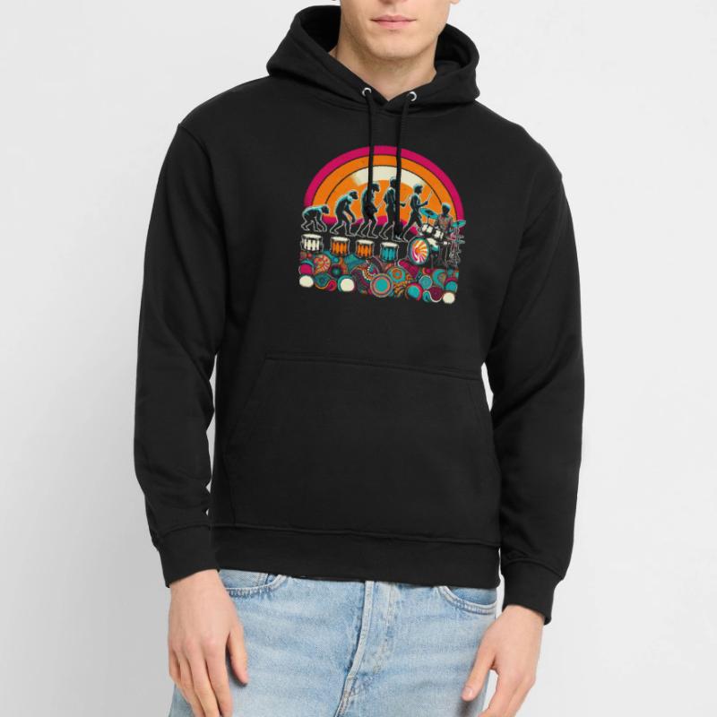 Drummer Evolution Retro Unisex Hoodie