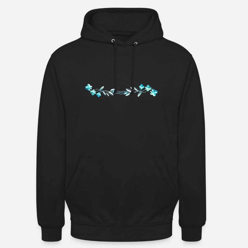 fleurs bleues caresser fleurs - Sweat-shirt à capuche unisexe - noir