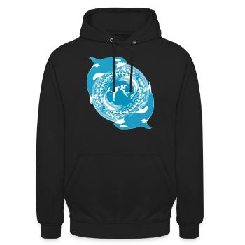 Daughter of Poseidon - Unisex Hoodie - black - Front - Alina (178cm) & Michal (187cm)