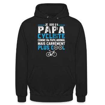 je suis un papa cycliste - Sweat-shirt à capuche unisexe - noir - Devant - Alina (178cm) & Michal (187cm)