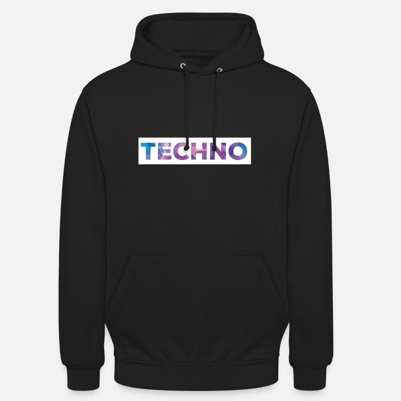 Techno - Sweat-shirt à capuche unisexe - noir