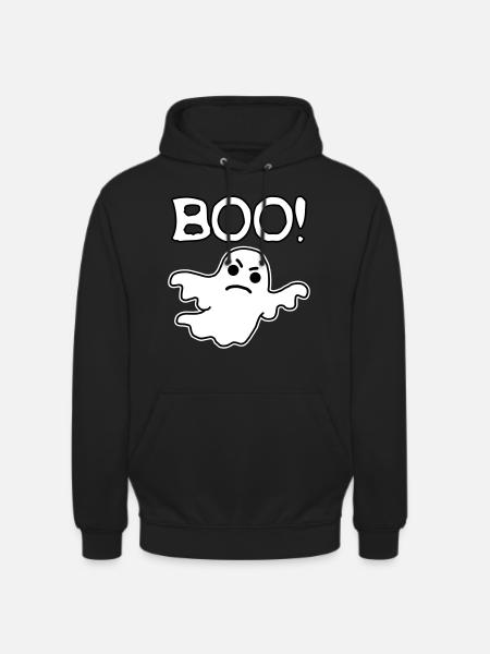 halloween ande skräck rolig ironisk grimas - Luvtröja unisex - svart