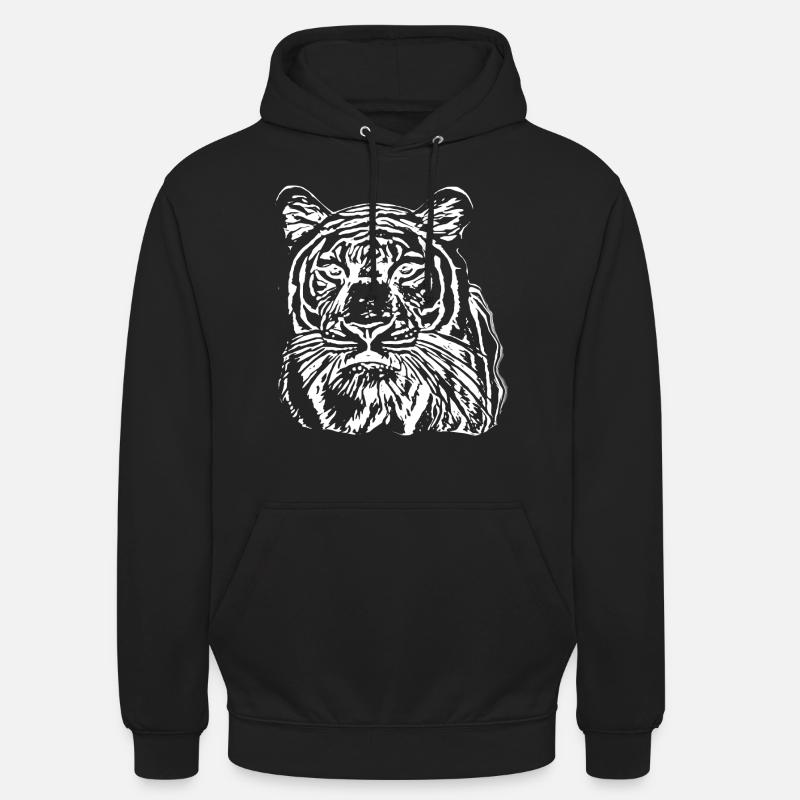 Tygrys - Bluza z kapturem typu unisex - czarny