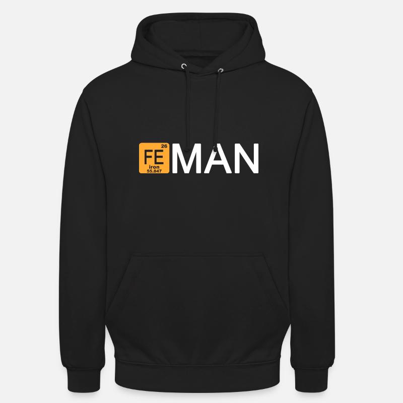 Fe Man marathon science drôle - Sweat-shirt à capuche unisexe - noir