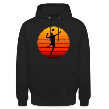 Faustballspieler Herren Faustball Damen Fistball - Unisex Hoodie - Schwarz - Vorne - Alina (178cm) & Michal (187cm)