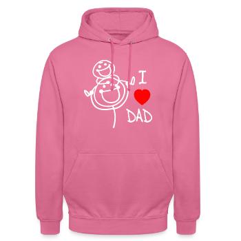 Ich liebe Papa DE - Unisex Hoodie - Pink - Vorne - Alina (178cm) & Michal (187cm)