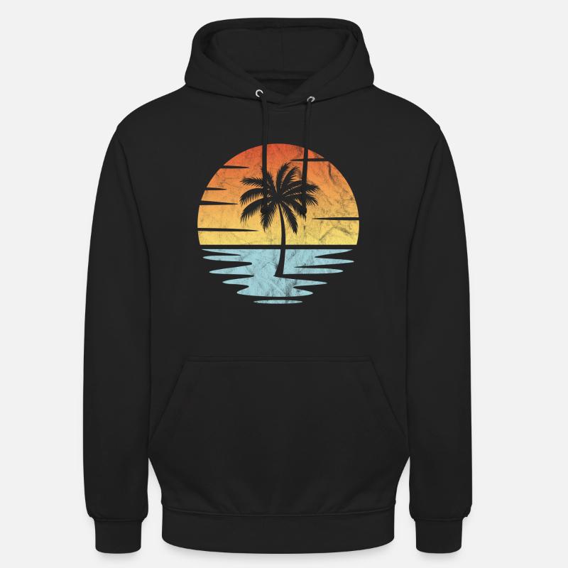 Plage Coucher de soleil - Sweat-shirt à capuche unisexe - noir