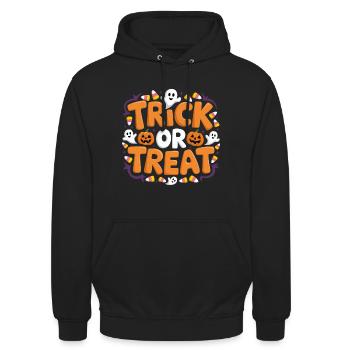 Trick or Treat - Unisex Hoodie - black - Front - Alina (178cm) & Michal (187cm)